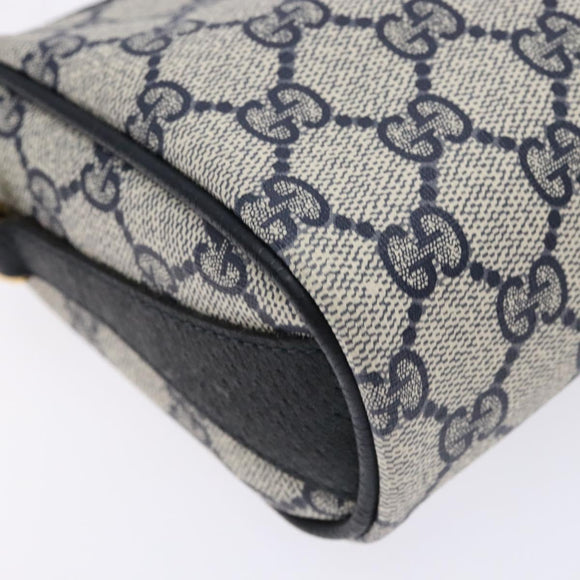 GUCCI GG Supreme Sherry Line Shoulder Bag PVC Navy Gold 89 02 018 Auth BA4022