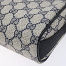 GUCCI GG Supreme Sherry Line Shoulder Bag PVC Navy Gold 89 02 018 Auth BA4022-15