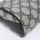 GUCCI GG Supreme Sherry Line Shoulder Bag PVC Navy Gold 89 02 018 Auth BA4022-16