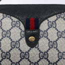 GUCCI GG Supreme Sherry Line Shoulder Bag PVC Navy Gold 89 02 018 Auth BA4022-17