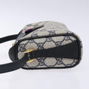 GUCCI GG Supreme Sherry Line Shoulder Bag PVC Navy Gold 89 02 018 Auth BA4022-4