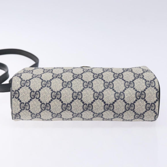 GUCCI GG Supreme Sherry Line Shoulder Bag PVC Navy Gold 89 02 018 Auth BA4022