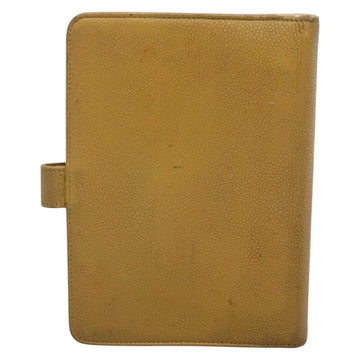 CHANEL COCO Mark Day Planner Cover Caviar Skin Beige Gold CC Auth BA4033 - 0