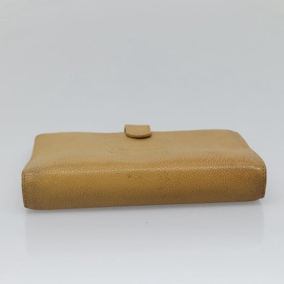 CHANEL COCO Mark Day Planner Cover Caviar Skin Beige Gold CC Auth BA4033