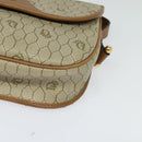 Christian Dior Honeycomb Canvas Shoulder Bag PVC Beige Gold Auth BA4036-15
