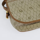 Christian Dior Honeycomb Canvas Shoulder Bag PVC Beige Gold Auth BA4036-16