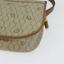 Christian Dior Honeycomb Canvas Shoulder Bag PVC Beige Gold Auth BA4036-10