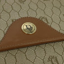 Christian Dior Honeycomb Canvas Shoulder Bag PVC Beige Gold Auth BA4036-17