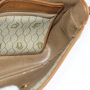 Christian Dior Honeycomb Canvas Shoulder Bag PVC Beige Gold Auth BA4036-19