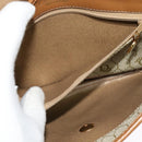 Christian Dior Honeycomb Canvas Shoulder Bag PVC Beige Gold Auth BA4036-21