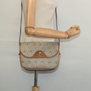 Christian Dior Honeycomb Canvas Shoulder Bag PVC Beige Gold Auth BA4036-22