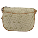 Christian Dior Honeycomb Canvas Shoulder Bag PVC Beige Gold Auth BA4036-2