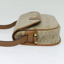 Christian Dior Honeycomb Canvas Shoulder Bag PVC Beige Gold Auth BA4036-3