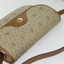 Christian Dior Honeycomb Canvas Shoulder Bag PVC Beige Gold Auth BA4036-6