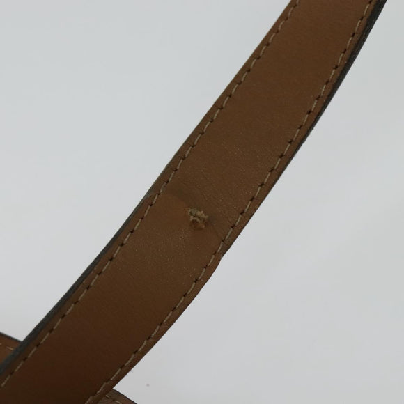 Christian Dior Honeycomb Canvas Shoulder Bag PVC Beige Gold Auth BA4036