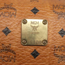 MCM Logogram Vicetos Boston Bag PVC Leather Brown Gold Auth BA4039-14
