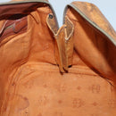 MCM Logogram Vicetos Boston Bag PVC Leather Brown Gold Auth BA4039-17