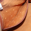 MCM Logogram Vicetos Boston Bag PVC Leather Brown Gold Auth BA4039-20