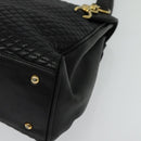 BALLY Quilted Chain Shoulder Bag Leather Black Gold Auth BA4040-11