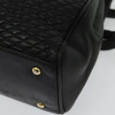 BALLY Quilted Chain Shoulder Bag Leather Black Gold Auth BA4040-13