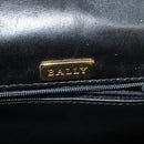 BALLY Quilted Chain Shoulder Bag Leather Black Gold Auth BA4040-16
