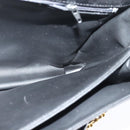 BALLY Quilted Chain Shoulder Bag Leather Black Gold Auth BA4040-18