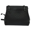 BALLY Quilted Chain Shoulder Bag Leather Black Gold Auth BA4040-3