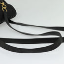 BALLY Quilted Chain Shoulder Bag Leather Black Gold Auth BA4040-7