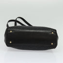 BALLY Quilted Chain Shoulder Bag Leather Black Gold Auth BA4040-9