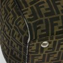 FENDI Zucca Canvas Boston Bag Brown Black Auth BA4042-8