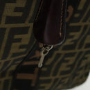 FENDI Zucca Canvas Boston Bag Brown Black Auth BA4042-9