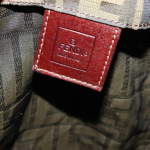 FENDI Zucca Canvas Boston Bag Brown Black Auth BA4042