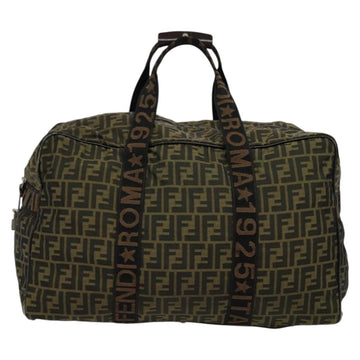 FENDI Zucca Canvas Boston Bag Brown Black Auth BA4042 - 0