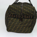 FENDI Zucca Canvas Boston Bag Brown Black Auth BA4042-3
