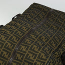 FENDI Zucca Canvas Boston Bag Brown Black Auth BA4042-6