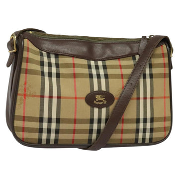 Burberrys Nova Check Shoulder Bag Canvas Beige Auth BA4043