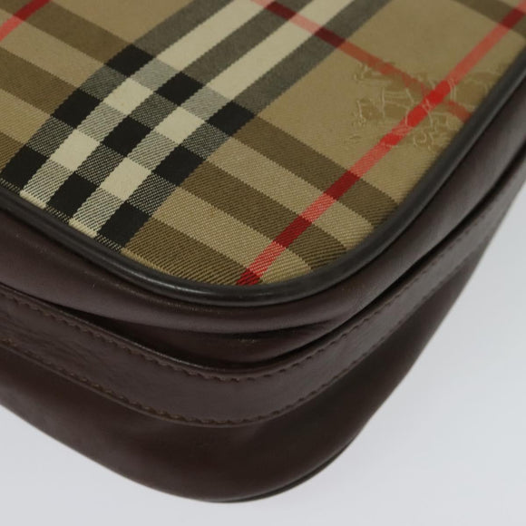 Burberrys Nova Check Shoulder Bag Canvas Beige Auth BA4043