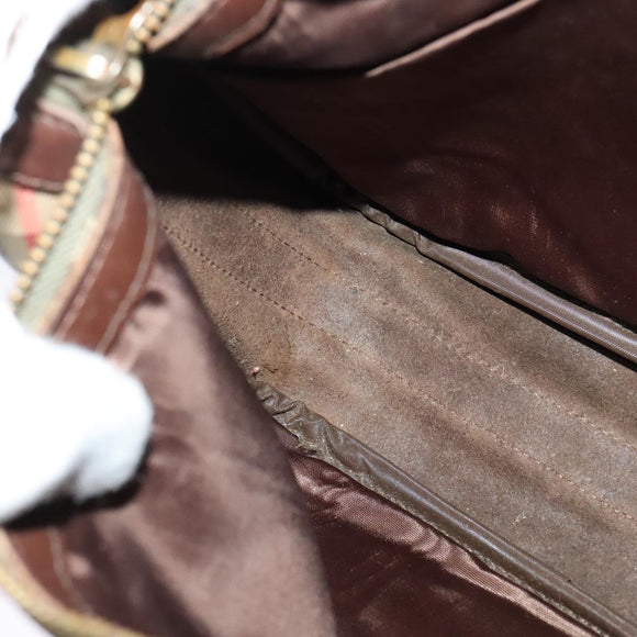 Burberrys Nova Check Shoulder Bag Canvas Beige Auth BA4043