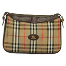 Burberrys Nova Check Shoulder Bag Canvas Beige Auth BA4043-13