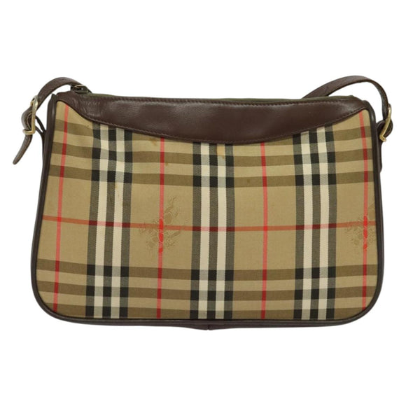 Burberrys Nova Check Shoulder Bag Canvas Beige Auth BA4043