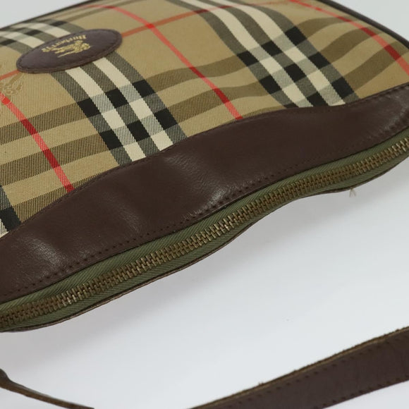 Burberrys Nova Check Shoulder Bag Canvas Beige Auth BA4043