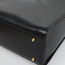 VALENTINO Shoulder Bag Leather Black Gold Auth BA4048-8