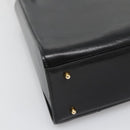 VALENTINO Shoulder Bag Leather Black Gold Auth BA4048-15