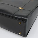 VALENTINO Shoulder Bag Leather Black Gold Auth BA4048-16