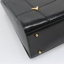 VALENTINO Shoulder Bag Leather Black Gold Auth BA4048-17