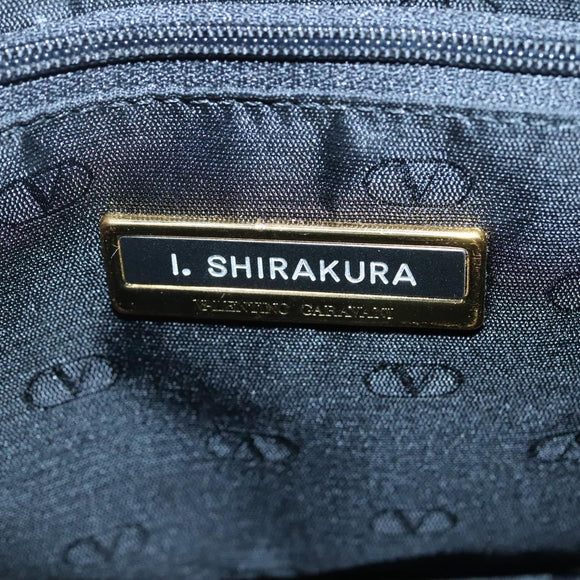 VALENTINO Shoulder Bag Leather Black Gold Auth BA4048