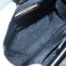 VALENTINO Shoulder Bag Leather Black Gold Auth BA4048-11