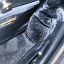 VALENTINO Shoulder Bag Leather Black Gold Auth BA4048-18