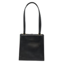 VALENTINO Shoulder Bag Leather Black Gold Auth BA4048-13