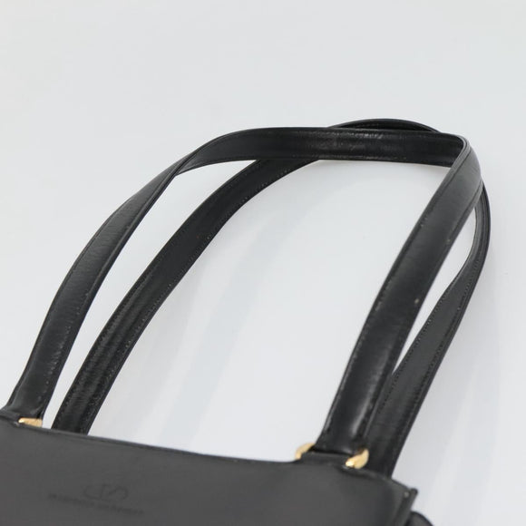 VALENTINO Shoulder Bag Leather Black Gold Auth BA4048